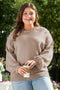 Elegant Beaded Drop Shoulder Plus Size Sweater