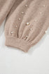 Elegant Beaded Drop Shoulder Plus Size Sweater