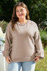 Elegant Beaded Drop Shoulder Plus Size Sweater