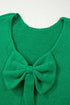 Elegant Bow Detail Backless Bubble Sleeve Knit Sweater