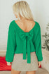 Elegant Bow Detail Backless Bubble Sleeve Knit Sweater