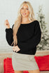 Elegant Bow Detail Backless Bubble Sleeve Knit Sweater
