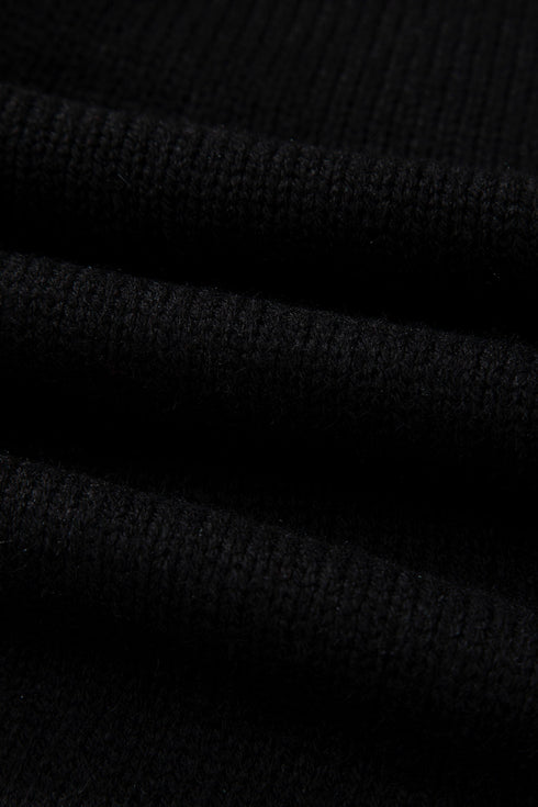Elegant Bow Detail Backless Bubble Sleeve Knit Sweater