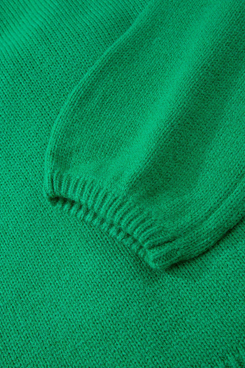 Elegant Bow Detail Backless Bubble Sleeve Knit Sweater