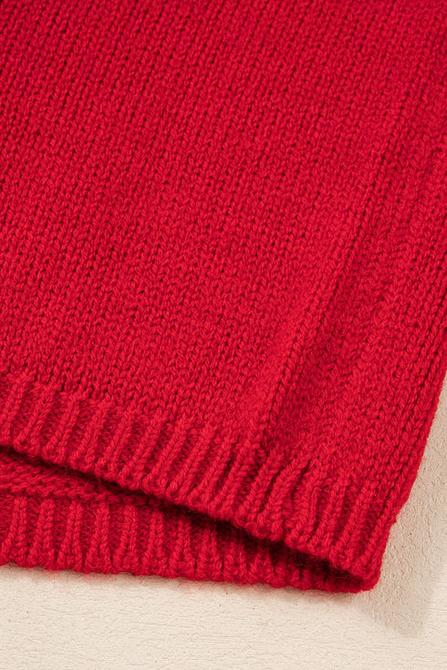 Elegant Bow Detail Backless Bubble Sleeve Knit Sweater