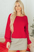 Elegant Bow Detail Backless Bubble Sleeve Knit Sweater