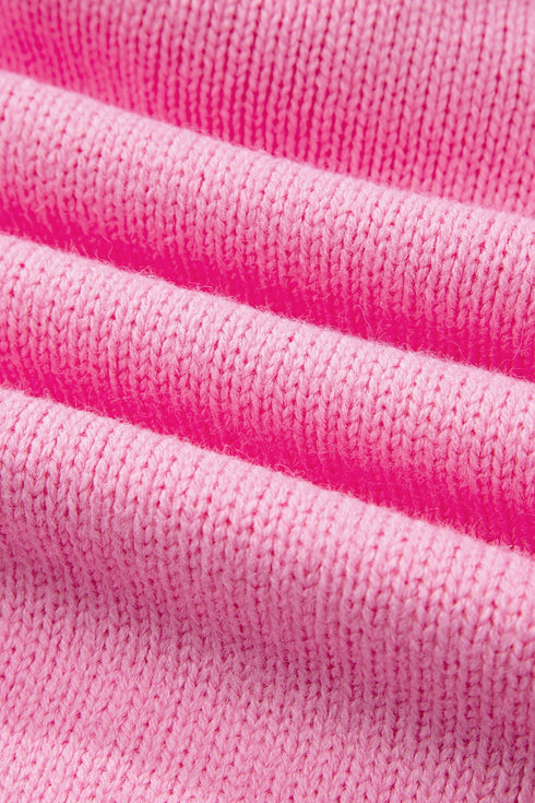 Elegant Bow Detail Backless Bubble Sleeve Knit Sweater