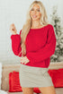 Elegant Bow Detail Backless Bubble Sleeve Knit Sweater