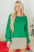 Elegant Bow Detail Backless Bubble Sleeve Knit Sweater