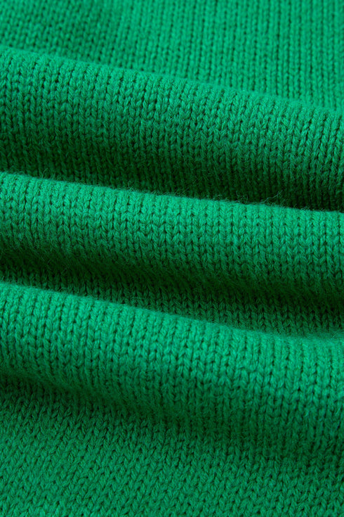 Elegant Bow Detail Backless Bubble Sleeve Knit Sweater