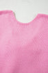 Elegant Bow Detail Backless Bubble Sleeve Knit Sweater