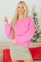 Elegant Bow Detail Backless Bubble Sleeve Knit Sweater