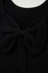 Elegant Bow Detail Backless Bubble Sleeve Knit Sweater