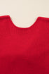 Elegant Bow Detail Backless Bubble Sleeve Knit Sweater