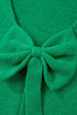 Elegant Bow Detail Backless Bubble Sleeve Knit Sweater