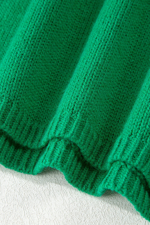 Elegant Bow Detail Backless Bubble Sleeve Knit Sweater