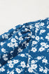 Elegant Ditsy Floral Print Lantern Sleeve Woven Blouse