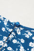 Elegant Ditsy Floral Print Lantern Sleeve Woven Blouse