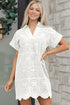 Elegant Eyelet Embroidered T Shirt Mini Dress