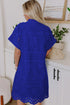 Elegant Eyelet Embroidered T Shirt Mini Dress