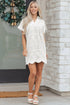 Elegant Eyelet Embroidered T Shirt Mini Dress