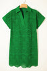 Elegant Eyelet Embroidered T Shirt Mini Dress