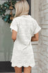 Elegant Eyelet Embroidered T Shirt Mini Dress