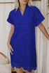 Elegant Eyelet Embroidered T Shirt Mini Dress