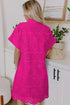 Elegant Eyelet Embroidered T Shirt Mini Dress