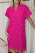 Elegant Eyelet Embroidered T Shirt Mini Dress