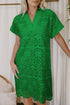 Elegant Eyelet Embroidered T Shirt Mini Dress
