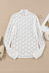 Elegant Floral Lace High Neck Long Sleeve Sheer Top