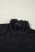 Elegant Floral Lace High Neck Long Sleeve Sheer Top