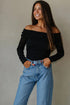 Elegant Floral Lace Off Shoulder Long Sleeve Top