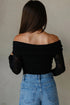 Elegant Floral Lace Off Shoulder Long Sleeve Top