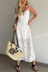 Elegant Floral Lace Overlay Tie Spaghetti Strap Maxi Dress