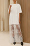 Elegant Floral Patchwork Short Sleeve T Shirt Maxi Dress