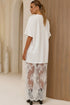 Elegant Floral Patchwork Short Sleeve T Shirt Maxi Dress