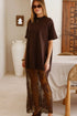 Elegant Floral Patchwork Short Sleeve T Shirt Maxi Dress