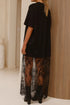 Elegant Floral Patchwork Short Sleeve T Shirt Maxi Dress