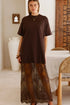 Elegant Floral Patchwork Short Sleeve T Shirt Maxi Dress