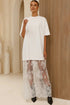 Elegant Floral Patchwork Short Sleeve T Shirt Maxi Dress