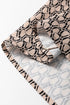 Elegant Geometric Print Notched Neck Puff Sleeve Blouse