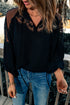 Elegant Lace Mock Neck Long Sleeve Scalloped Blouse