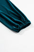 Elegant Lantern Sleeve Beaded Split Neck Velvet Blouse