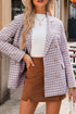 Elegant Modern Tweed Plaid Tailored Blazer