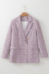 Elegant Modern Tweed Plaid Tailored Blazer