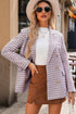 Elegant Modern Tweed Plaid Tailored Blazer