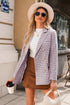 Elegant Modern Tweed Plaid Tailored Blazer
