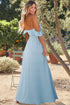Elegant Off Shoulder Ruched Bust Sheer Slit Maxi Dress